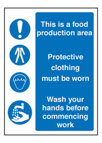 Food production area/protective clothing sign
