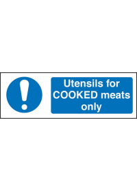 Utensils for cooked meat only sign