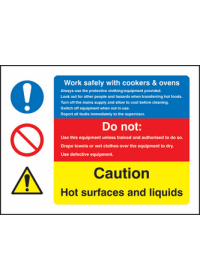 Work with cookers & ovens sign