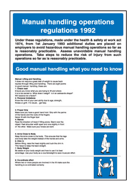 Manual handling operations regulations poster 58114