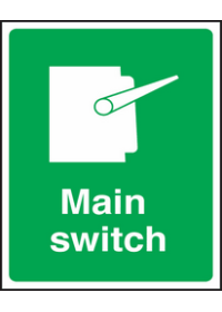 Main switch sign