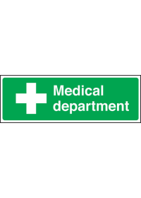 Medical department sign