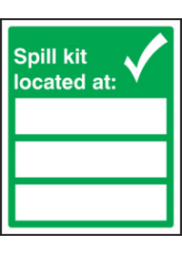 Spill kit located at sign