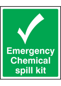 Emergency chemical spill kit sign