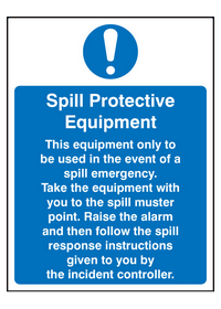 Spill protection equipmentment sign