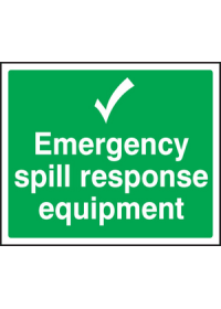 Emergency spill response equipmentment sign