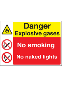 Explosive gasses/no smoking/naked lights sign