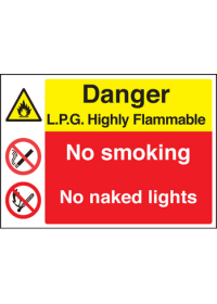 LPG highly Flammable/no smoking sign