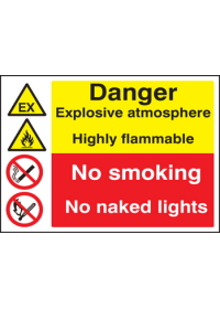 Explosive atmosphere highly Flammable sign