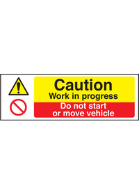 Caution work in progress sign