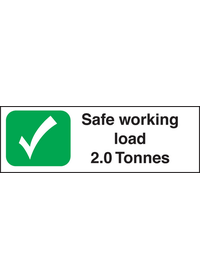 SWL 2.0 tonnes sign