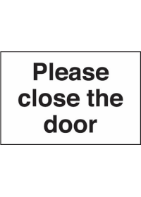 Please close the door sign
