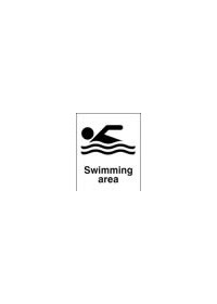 Swimming area sign
