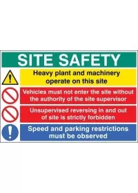 Site heavy plant and machinery sign