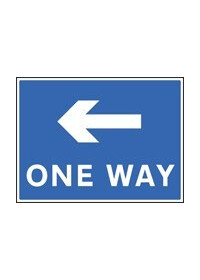 One way left sign