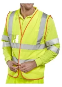 Hi Vis vest with Orange trim & ID Pocket BS061