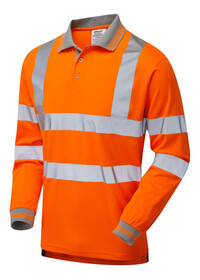 Pulsarail Orange Hi Vis Longsleeve Poloshirt PR470