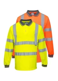 Personalised Hi Vis Long Sleeved Polo portwest S277