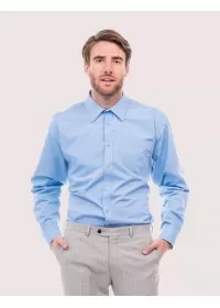 Men's Tailored Fit Long Sleeve Poplin Shirt