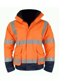 Orange & Blue Flame Retardant Anti Static Hi Vis Bomber jacket