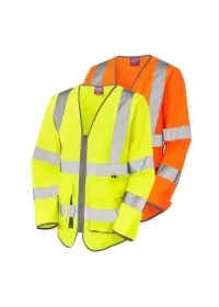 LeoS12 Womens Long Sleeve Hivis Vest With Pockets & Zip
