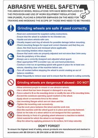 Abrasive wheel dangers & precautions poster 58124