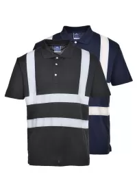 Personalised Navy or Black Hi Vis Polo Shirt Portwest F477