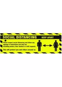 Social Distance Banner Keep Distance Yellow