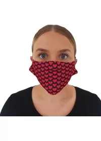 Face mask covering with heart pattern