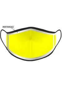 Yellow Custom Printed Hi Visibility Around Edge Face Mask With Nose Wire