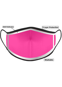 Pink Hi Vis Face Mask with Reflective Edge 3 layer
