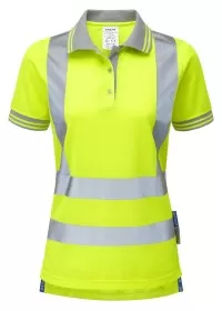 Pulsar P700 Ladies Yellow Hi Vis Short Sleeve Poloshirt