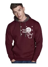 Embroidered Two Tone Hoodie Awdis JH003
