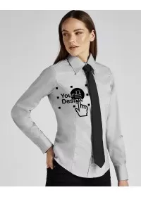 Embroidered Ladies Long Sleeve Oxford Shirt Kustom Kit KK702