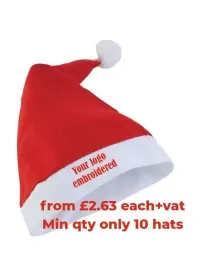 Santa Hat personalised with custom embroidery