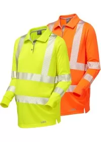 Ladies Hi Vis Long Sleeve Maternity Poloshirt Orange PM08 Ecoviz