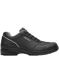 Ladies Black Microfibre Lace Safety Shoe with PU Sole, Himayalan-2502,