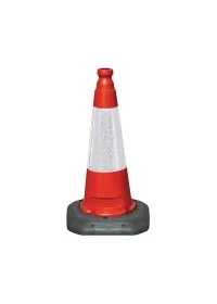 Orange 50cm Traffic Cone With Reflective Sleeve JSP