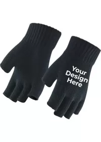 Personalised Fingerless Gloves Black