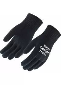 Personalised Knitted Gloves Black - ACGBL