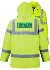First Aid Printed Hi Vis Coat Yellow