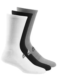 Black/White/Grey adidas 3-pack golf crew socks AD041 adidas