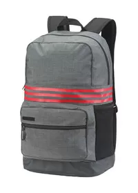 Dark Grey Heather/Scarlet 3-Stripes medium backpack AD183 adidas