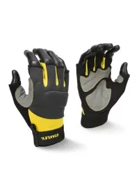 Grey/Black/Yellow Stanley fingerless performance gloves SY104 Stanley Workwear