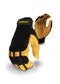Black/Yellow Stanley performance leather hybrid gloves SY108 Stanley Workwear