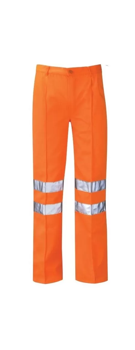 Hi Vis Poly Cotton Work Trousers Orange