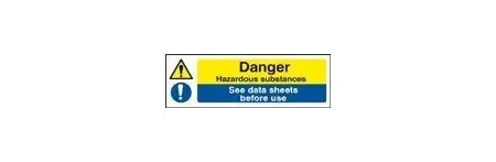 Danger hazardous substances see data sht sign