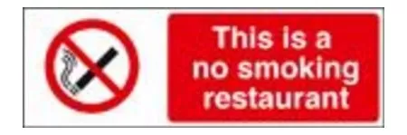 This is a no smoking restaurant sign