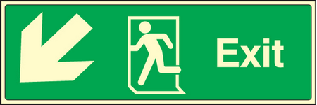 Exit down and left sign