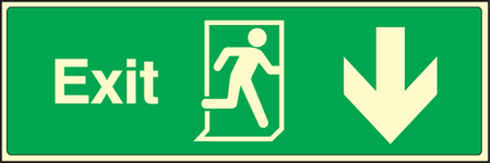 Exit down sign